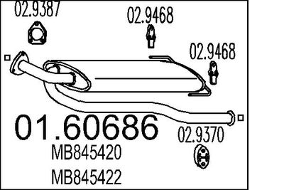 MTS 01.60686 Глушитель выхлопных газов для MITSUBISHI SPACE WAGON (N3_W, N4_W)
