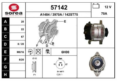 Генератор EAI 57142 для SUZUKI SAMURAI