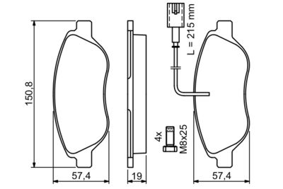 Brake Pad Set, disc brake 0 986 424 595