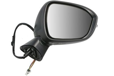 Zijspiegel Rechts (elektrisch, in reliëf, met verwarming, assistent rijstrookverandering, under-coated, elektrisch opklapbaar, met indicator) past: MITSUBISHI OUTLANDER IV 06.21-