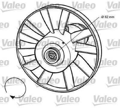 Вентилятор, охлаждение двигателя VALEO 696032 для VW VENTO