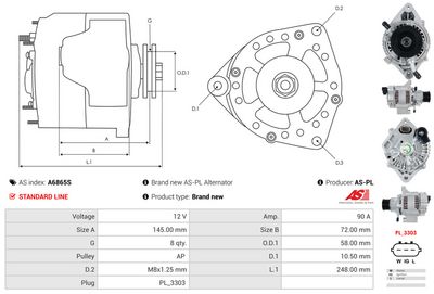 GENERATOR / ALTERNATOR AS-PL A6865S 4