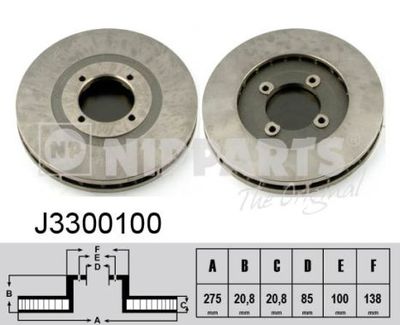 Тормозной диск NIPPARTS J3300100 для ASIA MOTORS ROCSTA