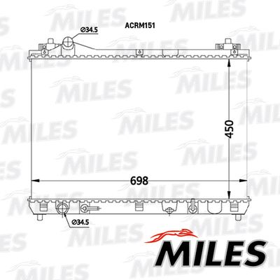 Радиатор, охлаждение двигателя MILES ACRM151