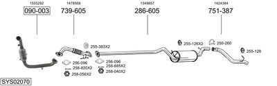 SISTEM DE ESAPAMENT BOSAL SYS02070