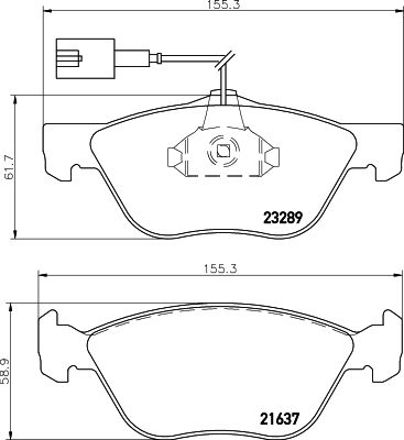 Комплект тормозных колодок, дисковый тормоз 8DB 355 007-931