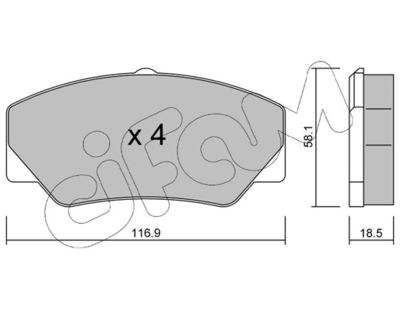 Комплект тормозных колодок, дисковый тормоз CIFAM 822-056-0 для FORD P100