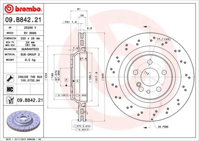 BREMBO Remschijf PRIME LINE - UV Coated (09.B842.21)