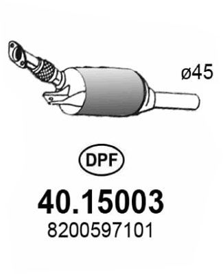 Filtr sadzy / filtr cząstek stałych, układ wydechowy ASSO 40.15003