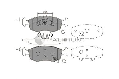 Комплект тормозных колодок, дисковый тормоз ASHUKI by Palidium P1-1572 для LANCIA YPSILON
