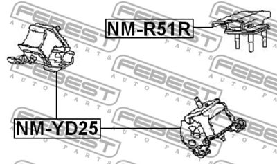 NM-R51R FEBEST Опора двигателя FEBEST 