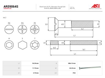 Remkomplekts, Ģenerators AS-PL ARS9064S