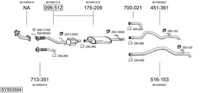 Układ wydechowy BOSAL SYS03594