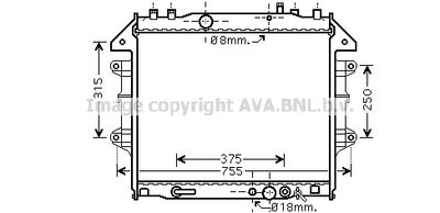 Радиатор, охлаждение двигателя AVA QUALITY COOLING TO2496 для TOYOTA HILUX