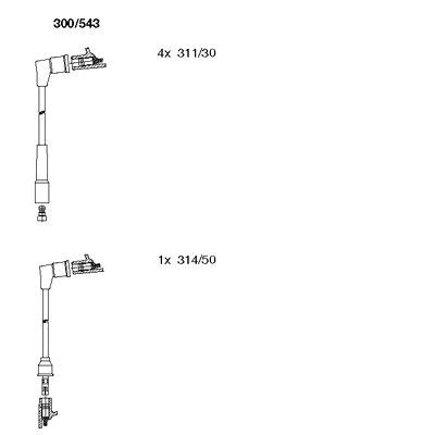 Комплект проводов зажигания BREMI 300/543 для RENAULT 6