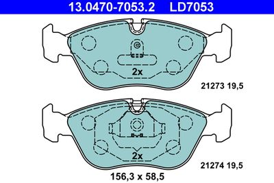 Комплект тормозных колодок, дисковый тормоз 13.0470-7053.2