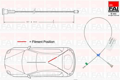 Тросик, cтояночный тормоз FAI AutoParts FBC0173 для OPEL CORSA