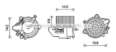 AVA QUALITY COOLING FT8430 Вентилятор салона  для FIAT PUNTO (188_) 1.9 JTD