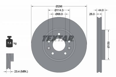спирачен диск TEXTAR 92355603