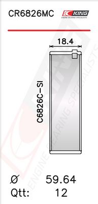 Черупка на биелен лагер KING CR6826MC0.5