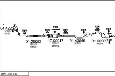 SISTEM DE ESAPAMENT MTS OPEL86549D017939
