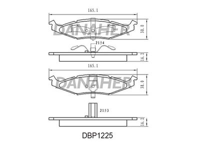 Комплект тормозных колодок, дисковый тормоз DANAHER DBP1225 для CHRYSLER NEON
