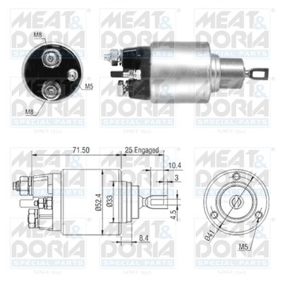 Тяговое реле, стартер MEAT & DORIA 46308 для CITROËN JUMPY