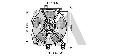 Вентилятор, охлаждение двигателя EACLIMA 33V52022 для MAZDA PREMACY
