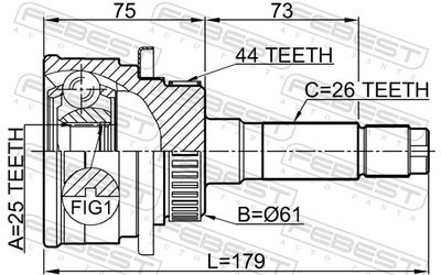 Joint Kit, drive shaft 0510-B25A44