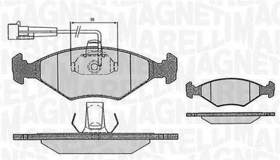 Комплект тормозных колодок, дисковый тормоз MAGNETI MARELLI 363916060234 для FIAT ALBEA