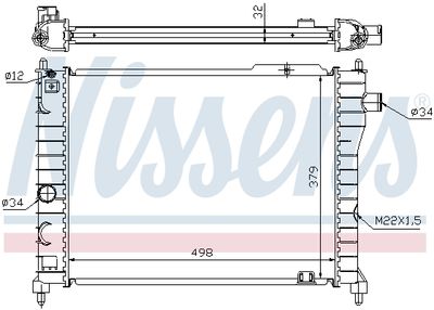 Радиатор, охлаждение двигателя NISSENS 63062A для OPEL ASCONA