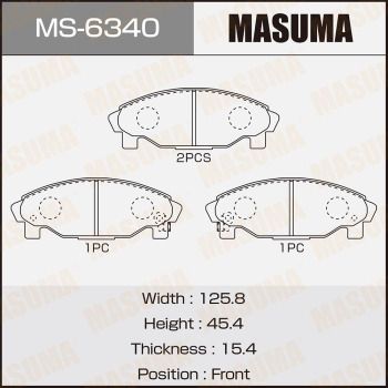 Комплект тормозных колодок MASUMA MS-6340 для DAIHATSU CHARADE