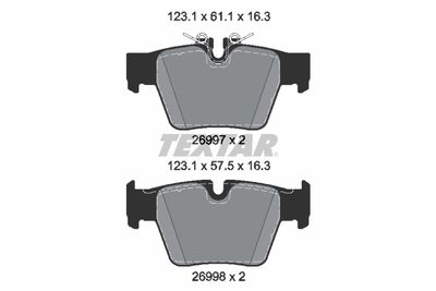 Remblokken set Achter , past: BMW 5 (G60, G90, G68), 5 (G61, G99), X3 (G45) 1.6H/2.0DH/2.0H 07.23-