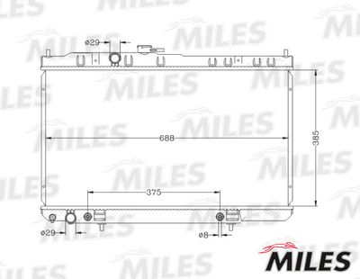Радиатор, охлаждение двигателя MILES ACRB107