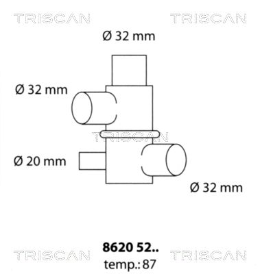 Термостат, охлаждающая жидкость TRISCAN 8620 5287 для LADA SAMARA