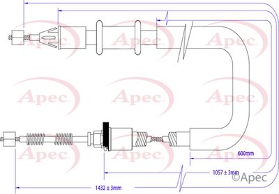 Cable Pull, parking brake APEC CAB1373