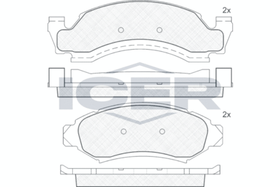 Комплект тормозных колодок, дисковый тормоз ICER 181400 для JEEP CJ5