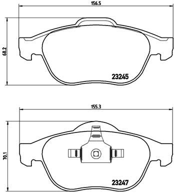 Zestaw klocków hamulcowych, hamulce tarczowe BREMBO P 68 040