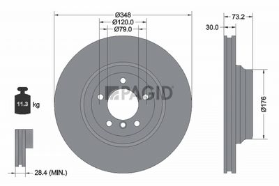 спирачен диск PAGID 54553NHC
