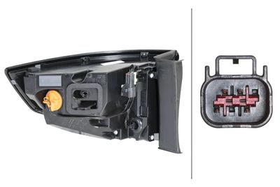 Achterlicht Links (bovenste deel/extern, LED/P21W, kleur indicator oranje, kleur van het glas red/transparant) past: LAND ROVER DISCOVERY SPORT L550 Off-road 12.14-04.19