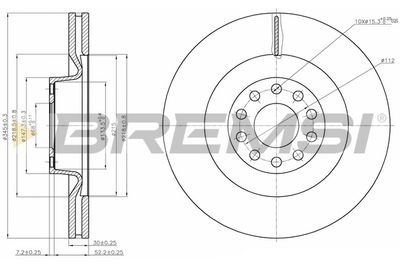 BREMSI CD7137V Тормозные диски  для AUDI A8 D2 (4D2, 4D8) 3.3 TDI quattro