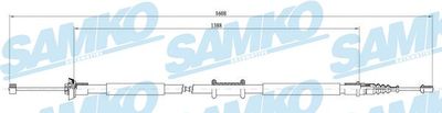 Тросик, cтояночный тормоз SAMKO C0198B для FIAT PUNTO