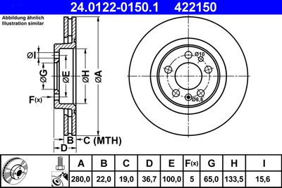 Тормозной диск ATE 24.0122-0150.1 для VW NEW