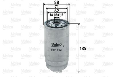 Топливный фильтр VALEO 587712 для IVECO MASSIF