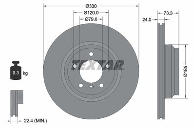 Тормозной диск TEXTAR 92137800 для BMW X1