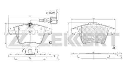 Комплект тормозных колодок, дисковый тормоз ZEKKERT BS-2934 для VW TOUAREG