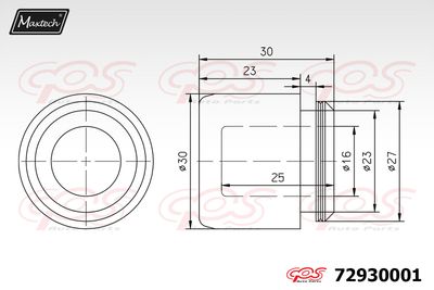 Поршень, корпус скобы тормоза MAXTECH 72930001 для VOLVO S60