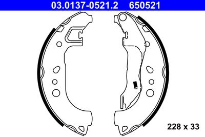Комплект тормозных колодок ATE 03.0137-0521.2 для SEAT TOLEDO