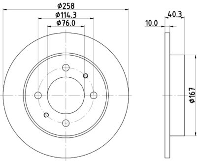 Тормозной диск HELLA 8DD 355 118-111 для HYUNDAI MATRIX