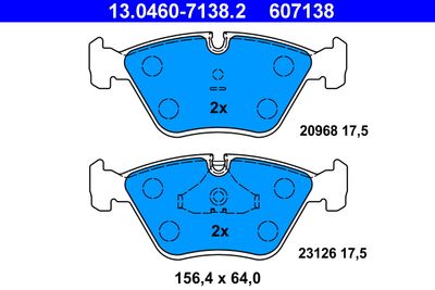 Комплект тормозных колодок, дисковый тормоз ATE 13.0460-7138.2 для JAGUAR XJSC